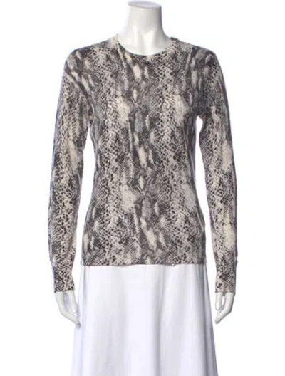 Pre-owned Equipment Silk Animal Print Sweater In Black