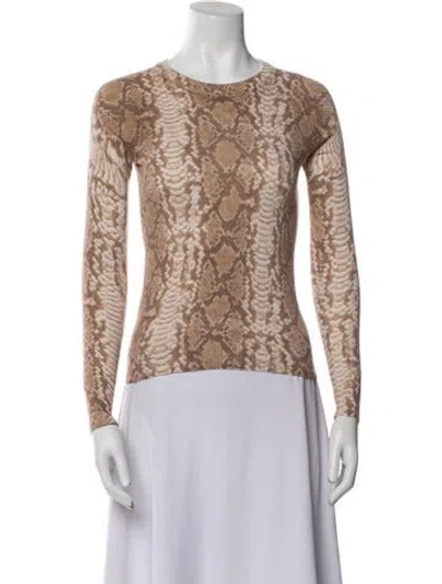 Pre-owned Equipment Silk Animal Print Sweater In Neutral