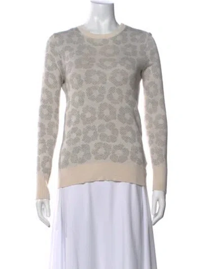 Pre-owned Equipment Silk Animal Print Sweater In Neutral