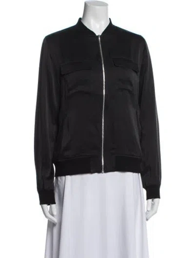Pre-owned Equipment Silk Bomber Jacket In Black