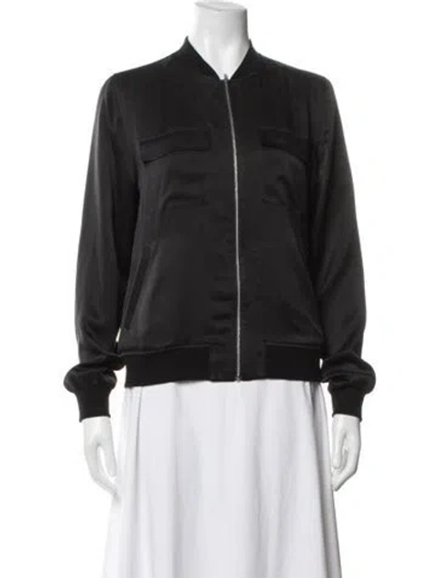 Pre-owned Equipment Silk Bomber Jacket In Black