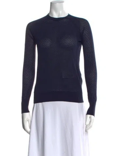 Pre-owned Equipment Silk Crew Neck Sweater In Blue