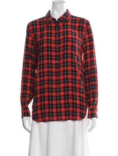 Pre-owned Equipment Silk Crew Neck Top In White
