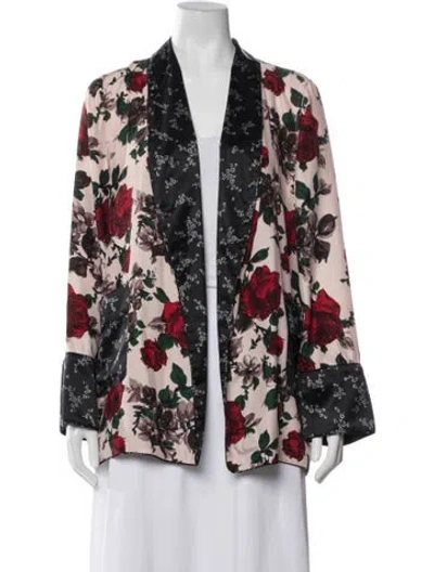 Pre-owned Equipment Silk Floral Print Jacket In Pink