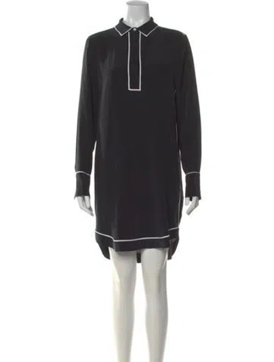 Pre-owned Equipment Silk Knee-length Dress In Black