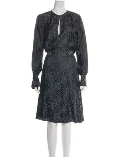 Pre-owned Equipment Silk Knee-length Dress In Black/grey