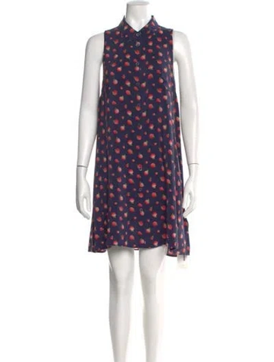 Pre-owned Equipment Silk Knee-length Dress In Blue