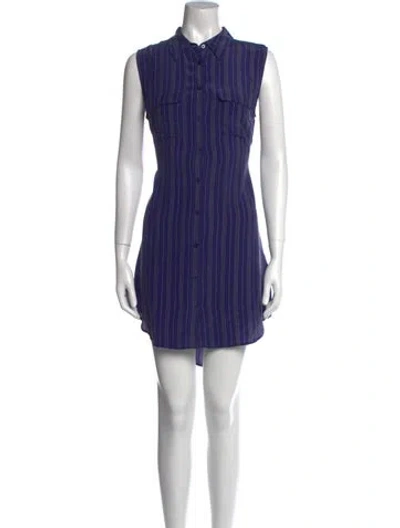 Pre-owned Equipment Silk Knee-length Dress In Blue