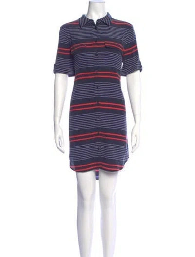 Pre-owned Equipment Silk Knee-length Dress In Blue