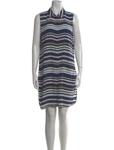 Pre-owned Equipment Silk Knee-length Dress In Blue