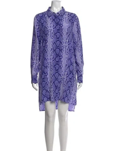 Pre-owned Equipment Silk Knee-length Dress In Blue