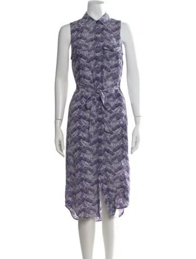 Pre-owned Equipment Silk Knee-length Dress In Blue