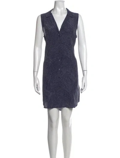 Pre-owned Equipment Silk Knee-length Dress In Blue