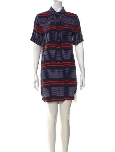 Pre-owned Equipment Silk Knee-length Dress In Blue