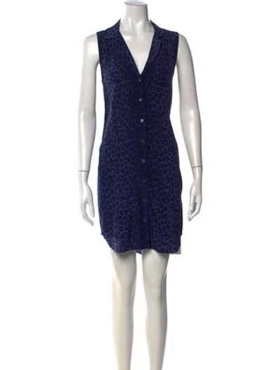 Pre-owned Equipment Silk Knee-length Dress In Blue