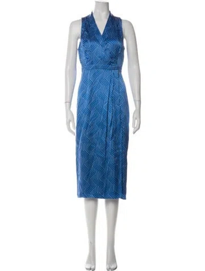 Pre-owned Equipment Silk Knee-length Dress In Blue