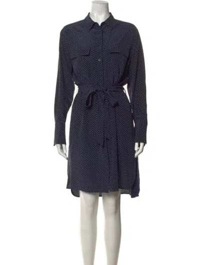 Pre-owned Equipment Silk Knee-length Dress In Blue