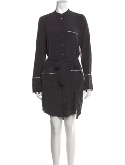 Pre-owned Equipment Silk Knee-length Dress In Gray