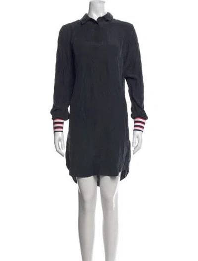 Pre-owned Equipment Silk Knee-length Dress In Gray
