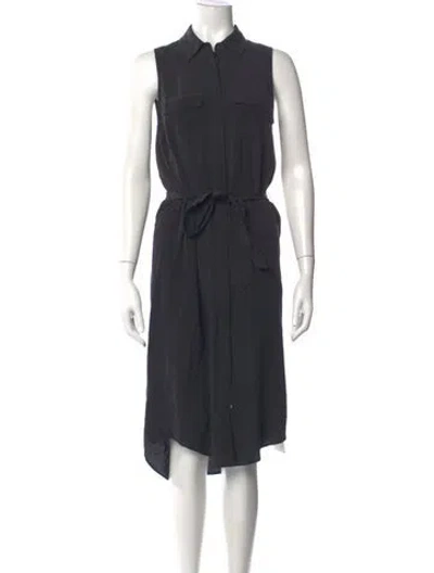 Pre-owned Equipment Silk Knee-length Dress In Gray