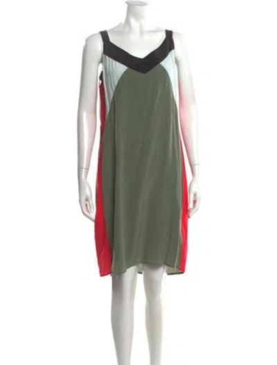 Pre-owned Equipment Silk Knee-length Dress In Neutral