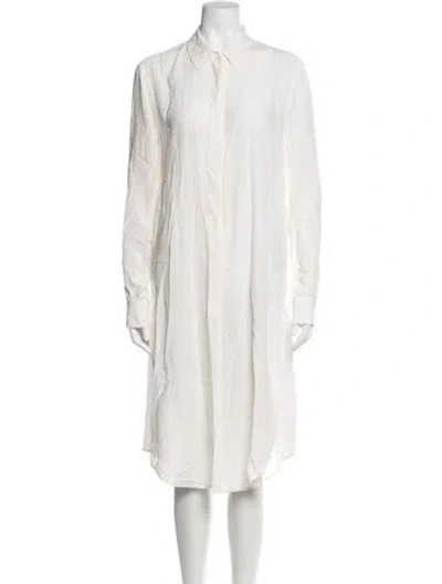 Pre-owned Equipment Silk Knee-length Dress In White