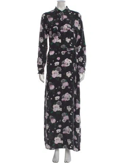 Pre-owned Equipment Silk Long Dress In Black
