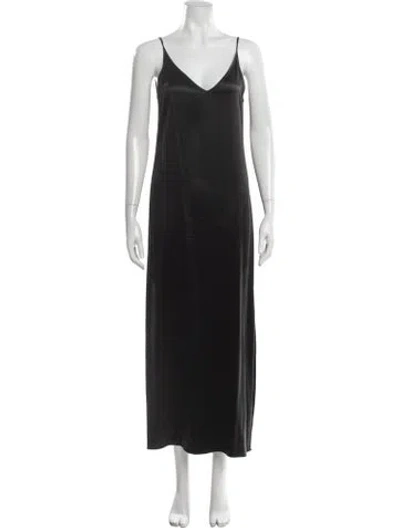 Pre-owned Equipment Silk Long Dress In Black