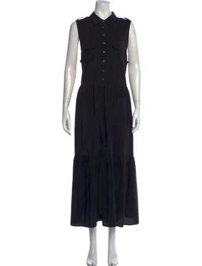 Pre-owned Equipment Silk Long Dress In Black