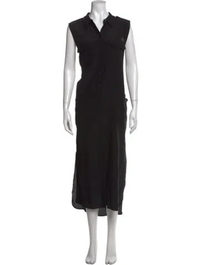 Pre-owned Equipment Silk Long Dress In Black