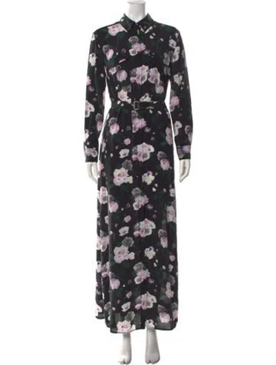 Pre-owned Equipment Silk Long Dress In Black