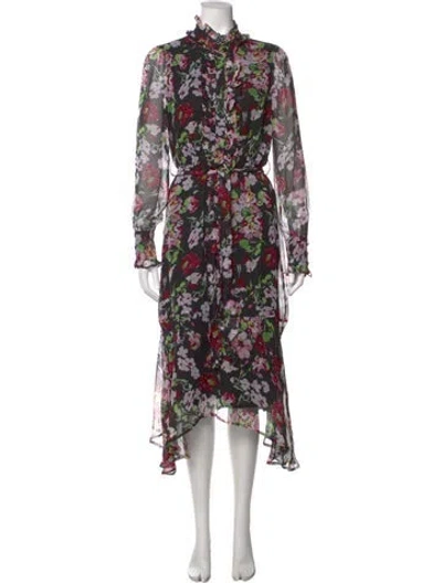 Pre-owned Equipment Silk Long Dress In Black