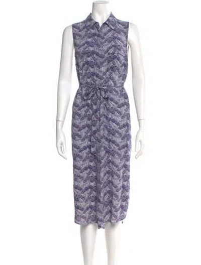 Pre-owned Equipment Silk Long Dress In Blue