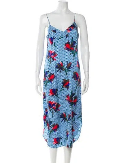 Pre-owned Equipment Silk Long Dress In Blue