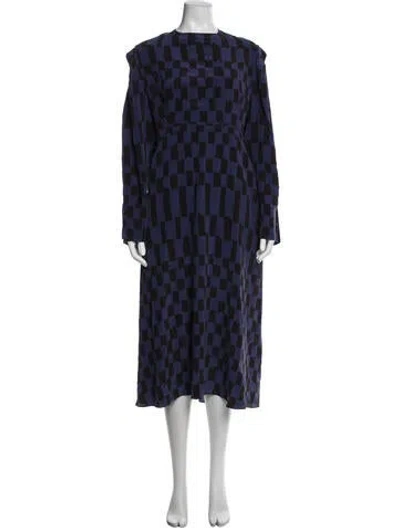 Pre-owned Equipment Silk Long Dress In Blue
