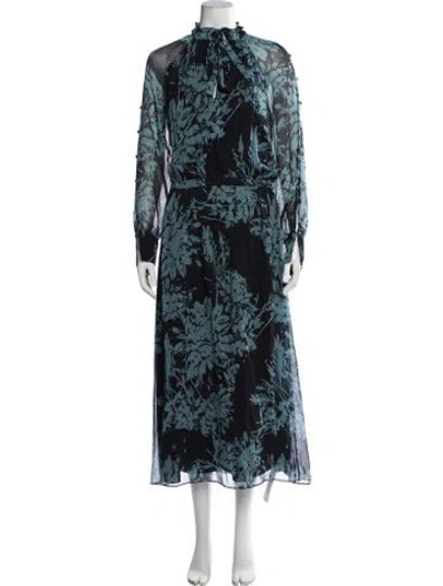 Pre-owned Equipment Silk Long Dress In Blue
