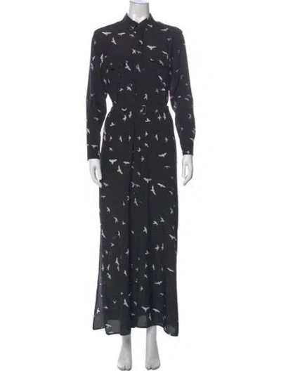 Pre-owned Equipment Silk Long Dress In Gray