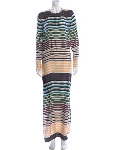 Pre-owned Equipment Silk Long Dress In Green