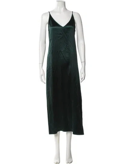 Pre-owned Equipment Silk Long Dress In Green