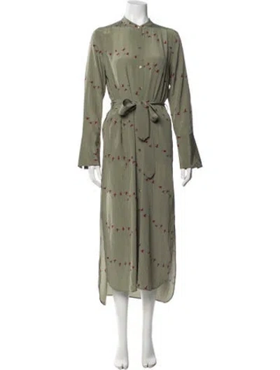 Pre-owned Equipment Silk Long Dress In Green