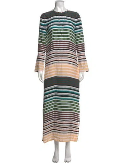 Pre-owned Equipment Silk Long Dress In Green