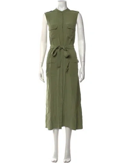 Pre-owned Equipment Silk Long Dress In Green