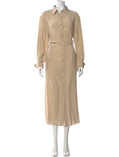 Pre-owned Equipment Silk Long Dress In Neutral