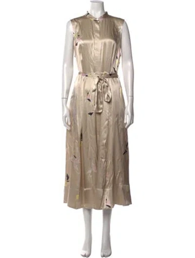 Pre-owned Equipment Silk Long Dress In Neutral