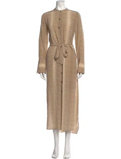 Pre-owned Equipment Silk Long Dress In Neutrals