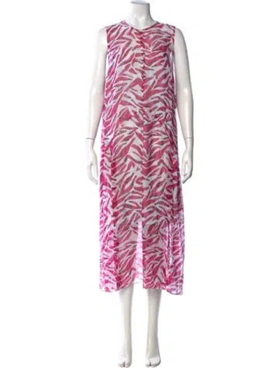 Pre-owned Equipment Silk Long Dress In Pink