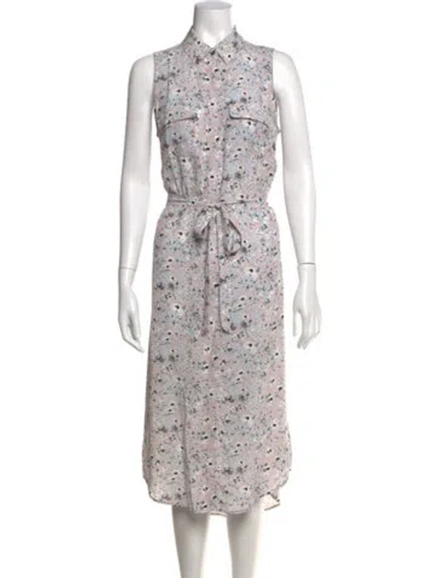Pre-owned Equipment Silk Long Dress In Pink