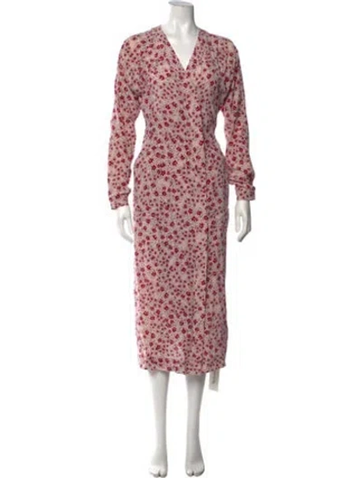 Pre-owned Equipment Silk Long Dress In Pink
