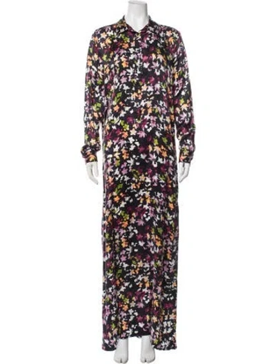 Pre-owned Equipment Silk Long Dress In Purple