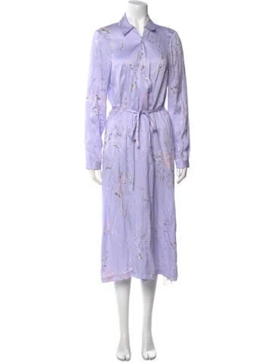 Pre-owned Equipment Silk Long Dress In Purple